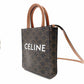 Celine Mini Vertical Cabas Triomphe 2-Way Shoulder Bag Brown PVC Leather Crossbody 7-11-596