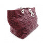 Christian Dior Cannage 32 Handbag Leather Bordeaux