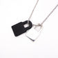 HERMES O'Kelly Necklace, Metal and Leather, Silver, D Stamp