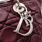 Christian Dior Cannage 32 Handbag Leather Bordeaux