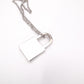 HERMES O'Kelly Necklace, Metal and Leather, Silver, D Stamp