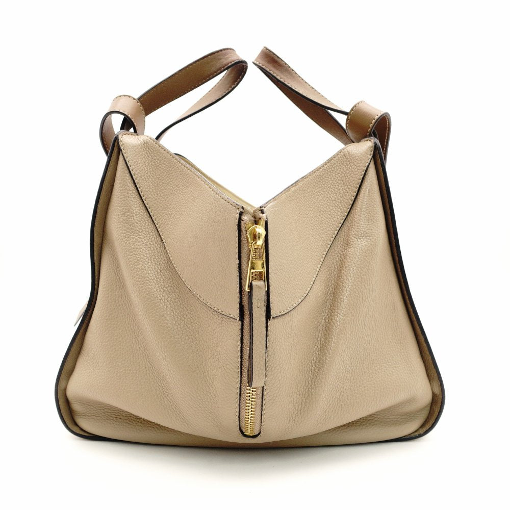LOEWE Hammock Small Shoulder Bag Beige Handbag Leather Crossbody Gold Hardware Logo