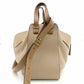 LOEWE Hammock Small Shoulder Bag Beige Handbag Leather Crossbody Gold Hardware Logo
