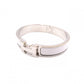 HERMES Click-Clack Bracelet, Metal, Silver, White