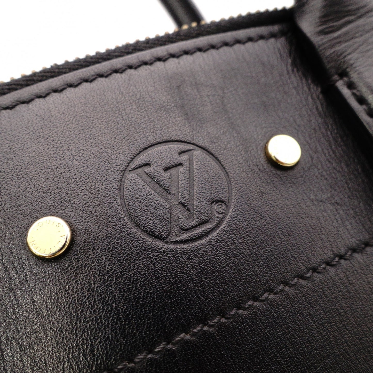 LOUIS VUITTON City Steamer PM Handbag, 2-Way, Leather, Black, Women's