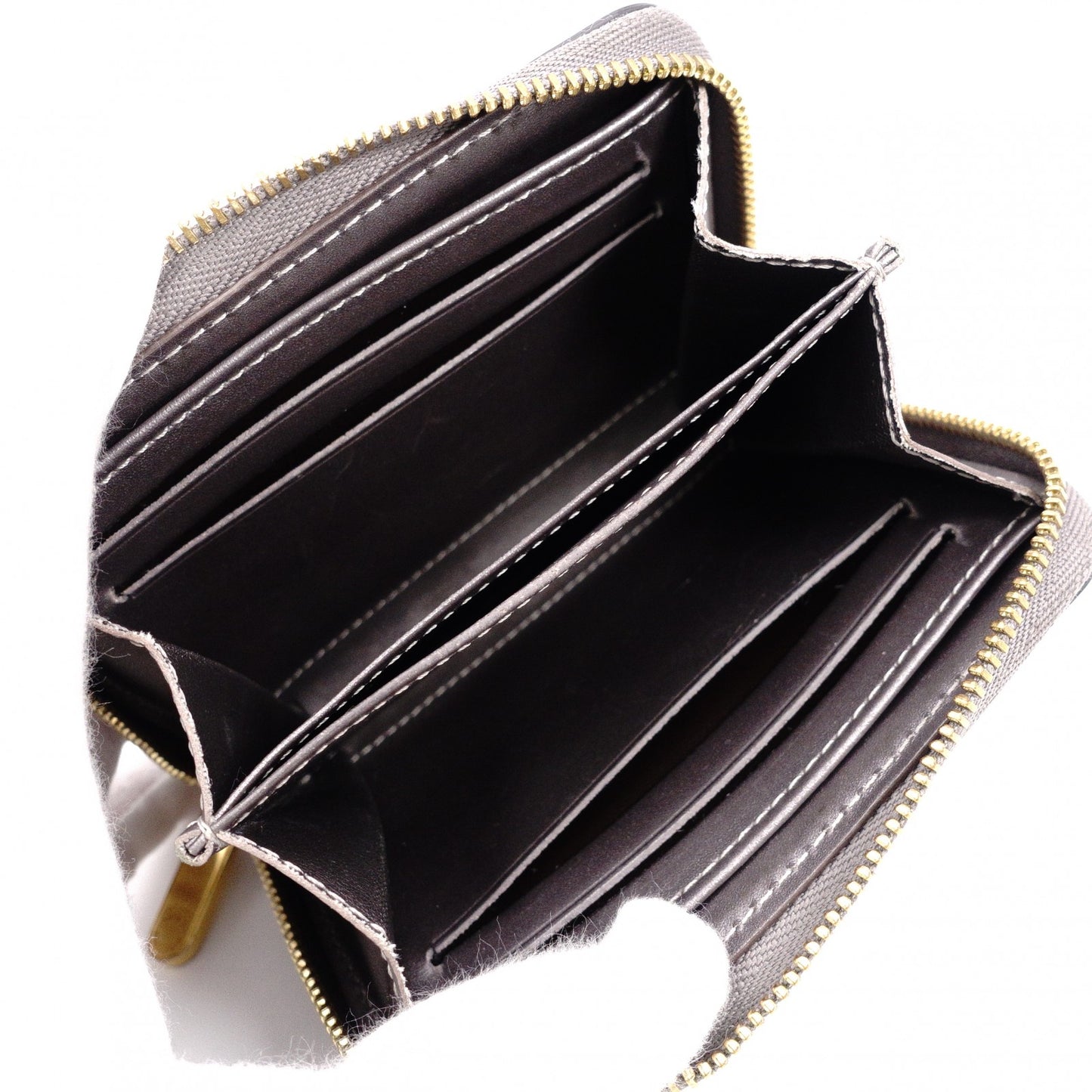 LOUIS VUITTON Zippy Coin Purse Vernis Coin Case Leather Champagne Metallized