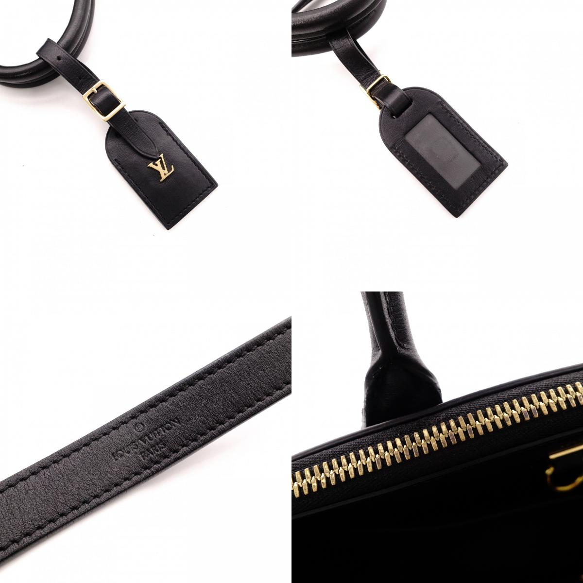 LOUIS VUITTON City Steamer PM Handbag, 2-Way, Leather, Black, Women's