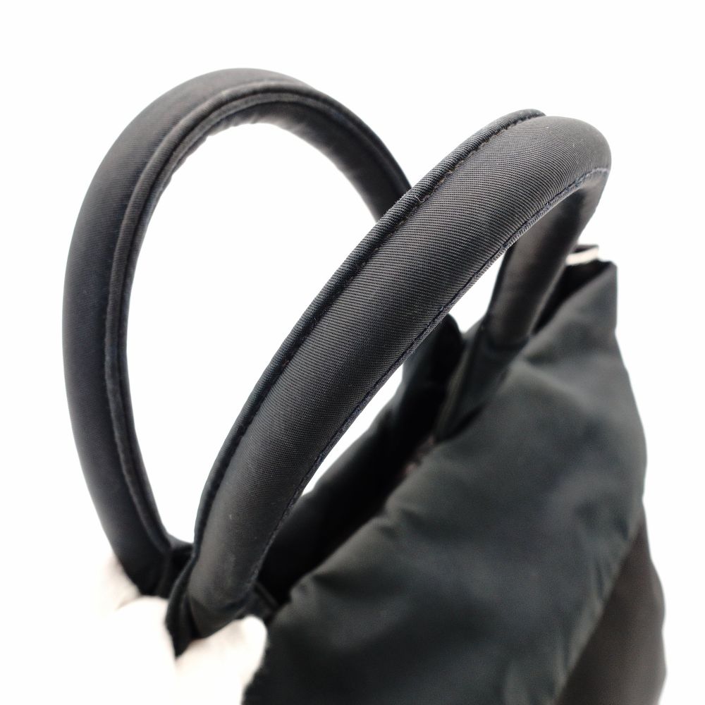 PRADA Reversible Tote Bag Gray × Black Nylon 2-Way Shoulder Simple 7-11-276