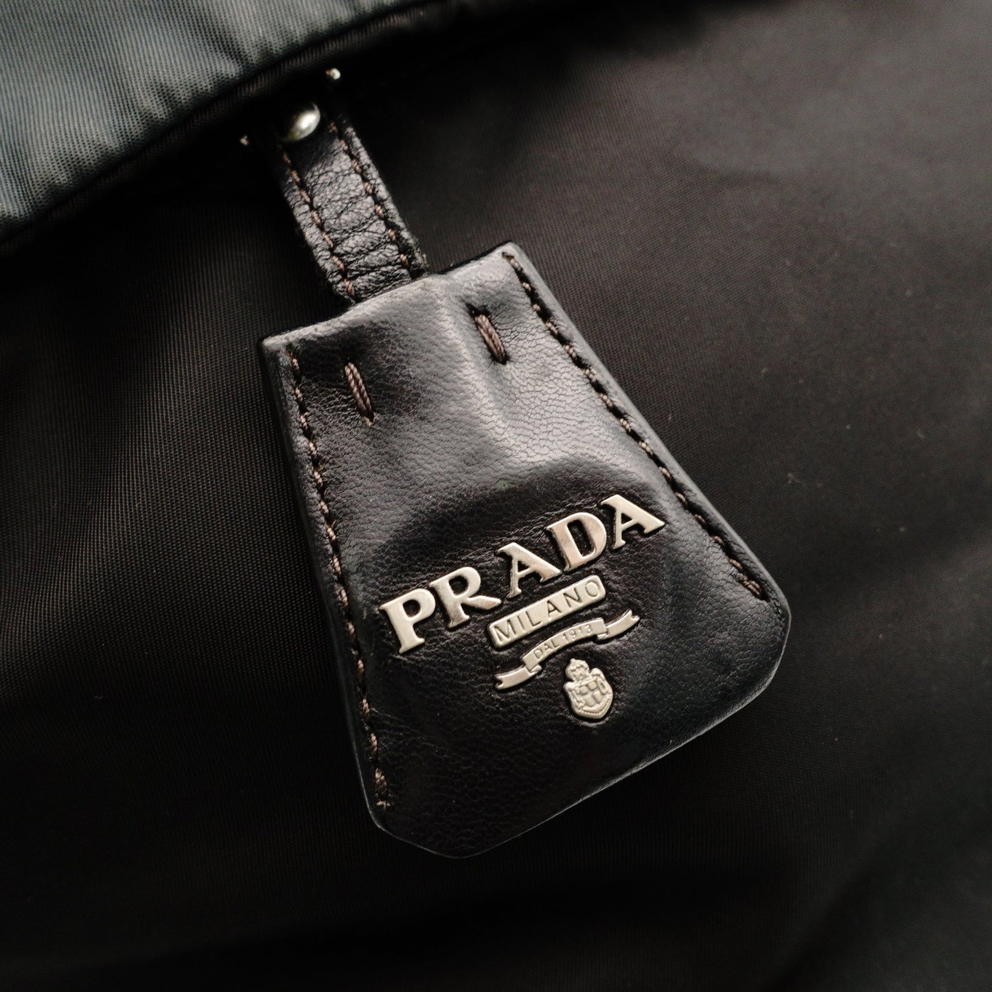 PRADA Reversible Tote Bag Gray × Black Nylon 2-Way Shoulder Simple 7-11-276