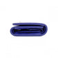 CHANEL Mademoiselle Matelassé Tri-Fold Wallet, Leather, Blue Gold Hardware
