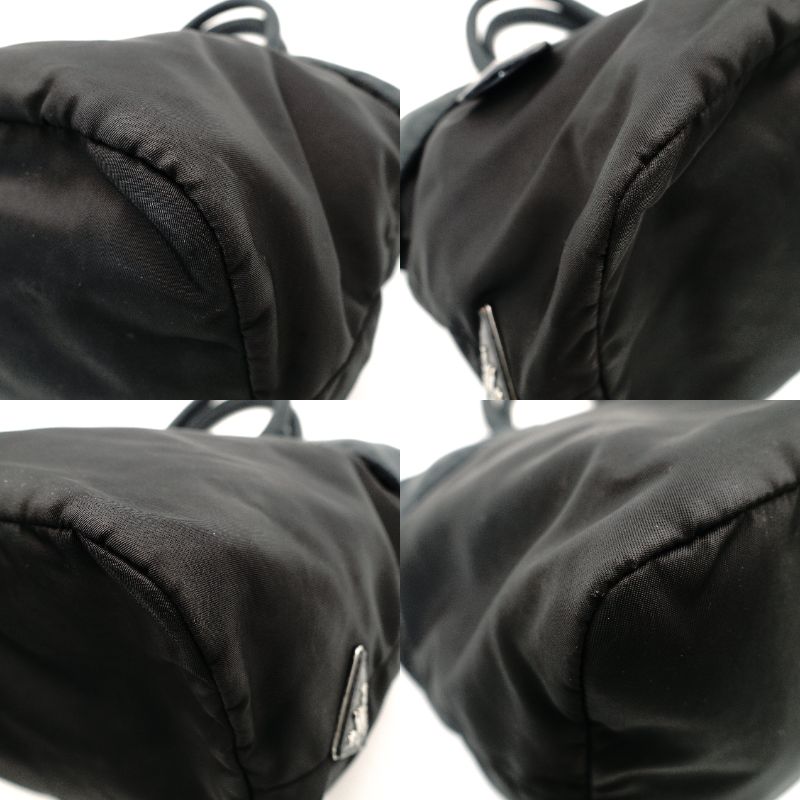 PRADA Reversible Tote Bag Gray × Black Nylon 2-Way Shoulder Simple 7-11-276