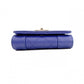 CHANEL Mademoiselle Matelassé Tri-Fold Wallet, Leather, Blue Gold Hardware