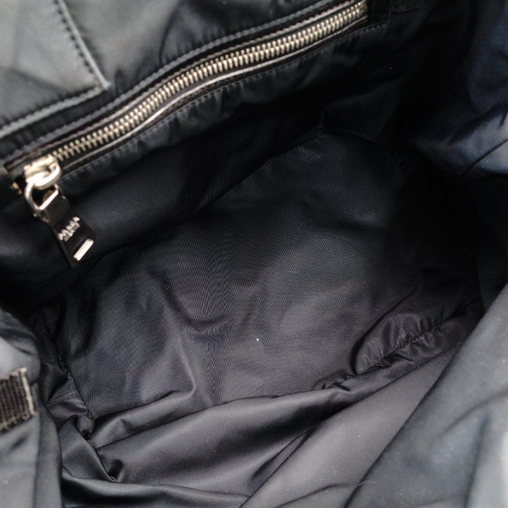 PRADA Reversible Tote Bag Gray × Black Nylon 2-Way Shoulder Simple 7-11-276