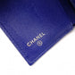CHANEL Mademoiselle Matelassé Tri-Fold Wallet, Leather, Blue Gold Hardware