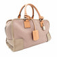 LOEWE Amazona 28 Handbag Pink × Beige × Orange Leather Logo Silver Hardware 7-11-607