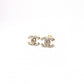 CHANEL CC Logo Earrings, Metal with Rhinestones, Gold
