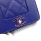 CHANEL Mademoiselle Matelassé Tri-Fold Wallet, Leather, Blue Gold Hardware