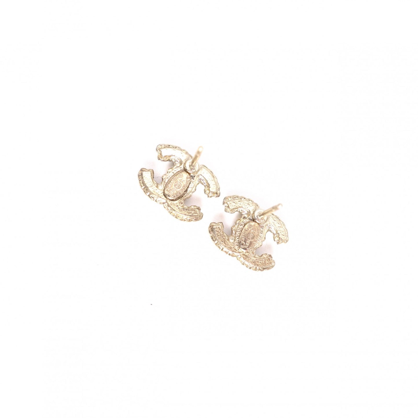CHANEL CC Logo Earrings, Metal with Rhinestones, Gold