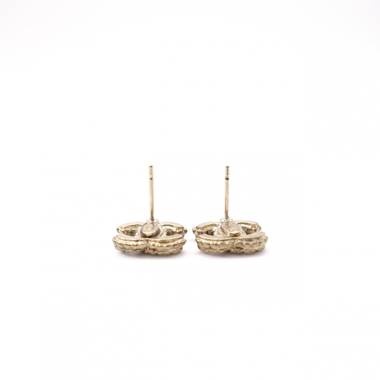 CHANEL CC Logo Earrings, Metal with Rhinestones, Gold