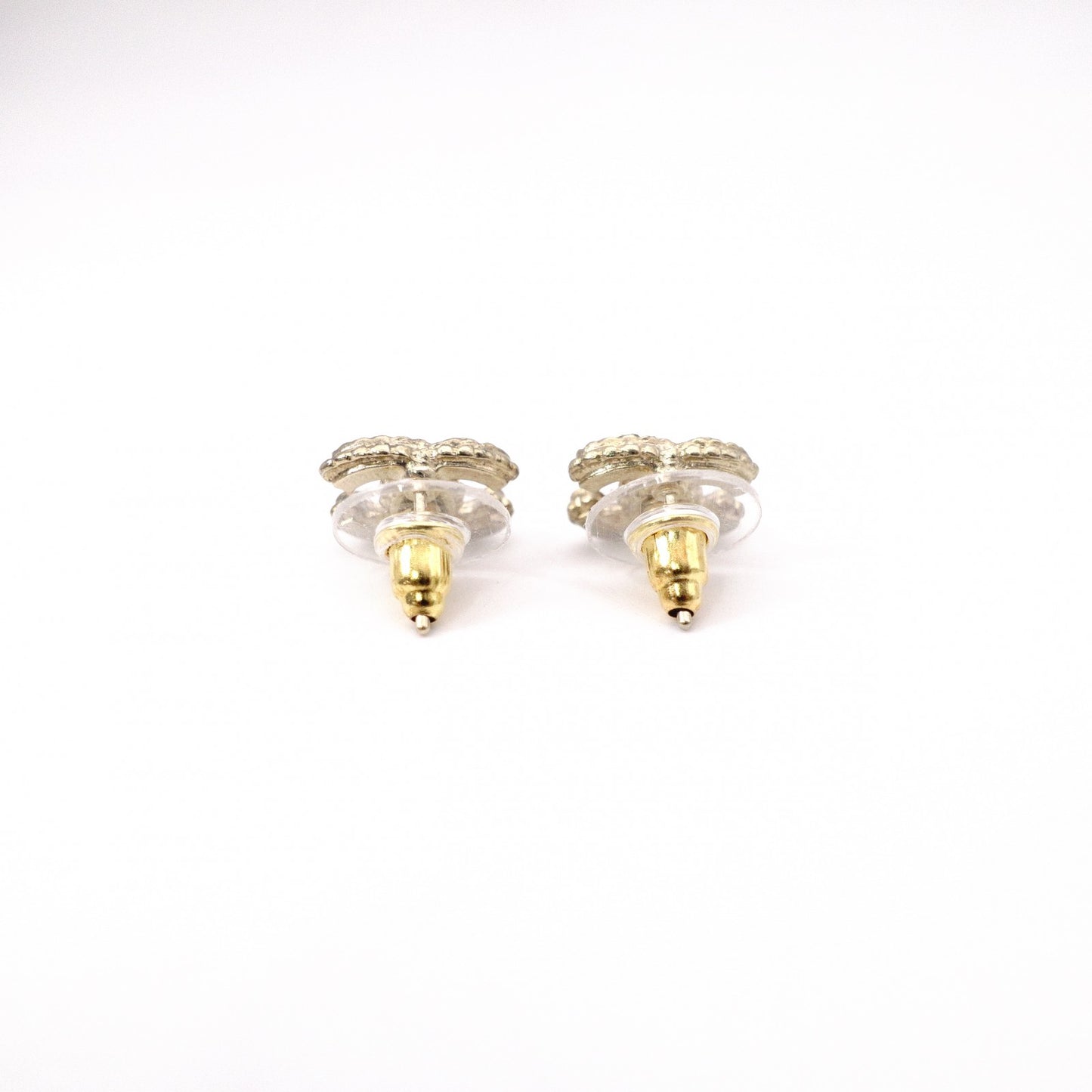 CHANEL CC Logo Earrings, Metal with Rhinestones, Gold