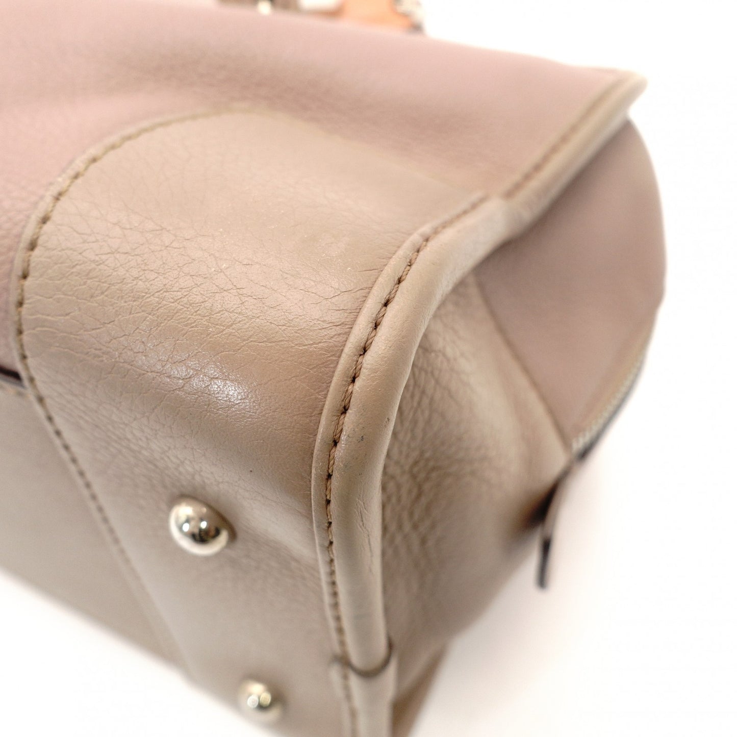 LOEWE Amazona 28 Handbag Pink × Beige × Orange Leather Logo Silver Hardware 7-11-607