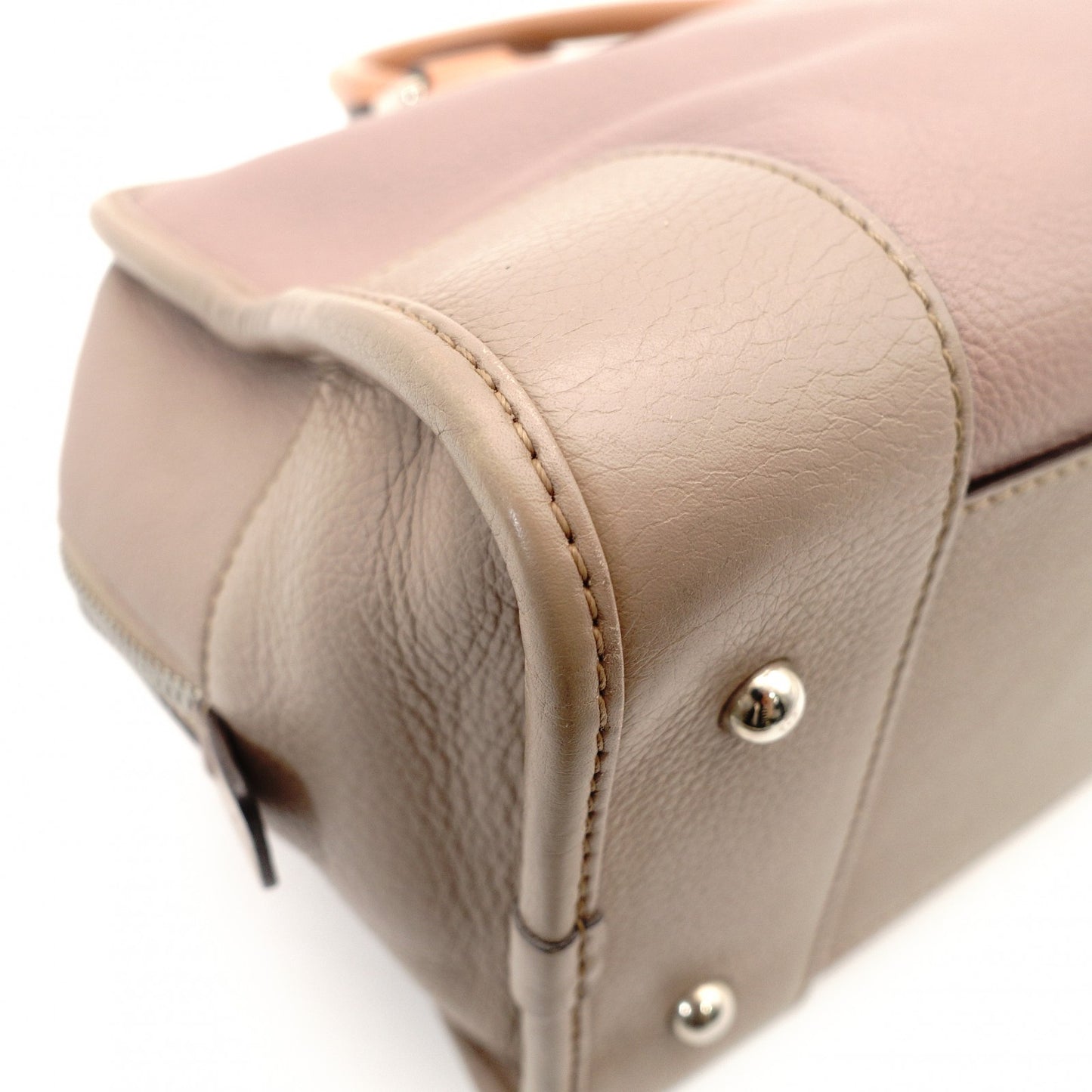 LOEWE Amazona 28 Handbag Pink × Beige × Orange Leather Logo Silver Hardware 7-11-607