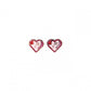 CHANEL Heart Earrings, Metal, Red and Pink Gold Hardware