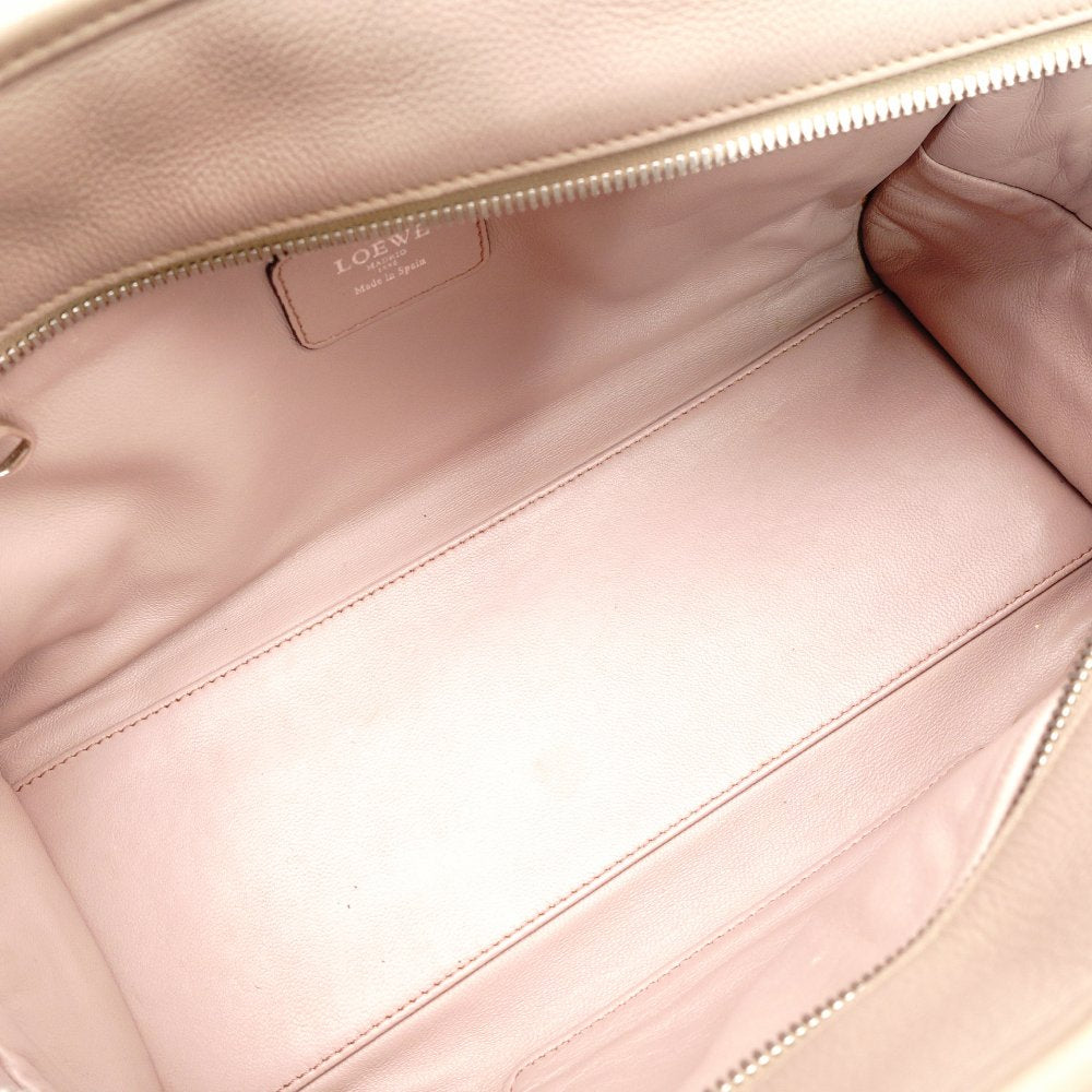 LOEWE Amazona 28 Handbag Pink × Beige × Orange Leather Logo Silver Hardware 7-11-607