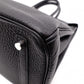 HERMES Birkin Handbag, Leather, Black, □R Stamp, Silver Hardware