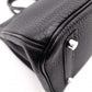 HERMES Birkin Handbag, Leather, Black, □R Stamp, Silver Hardware
