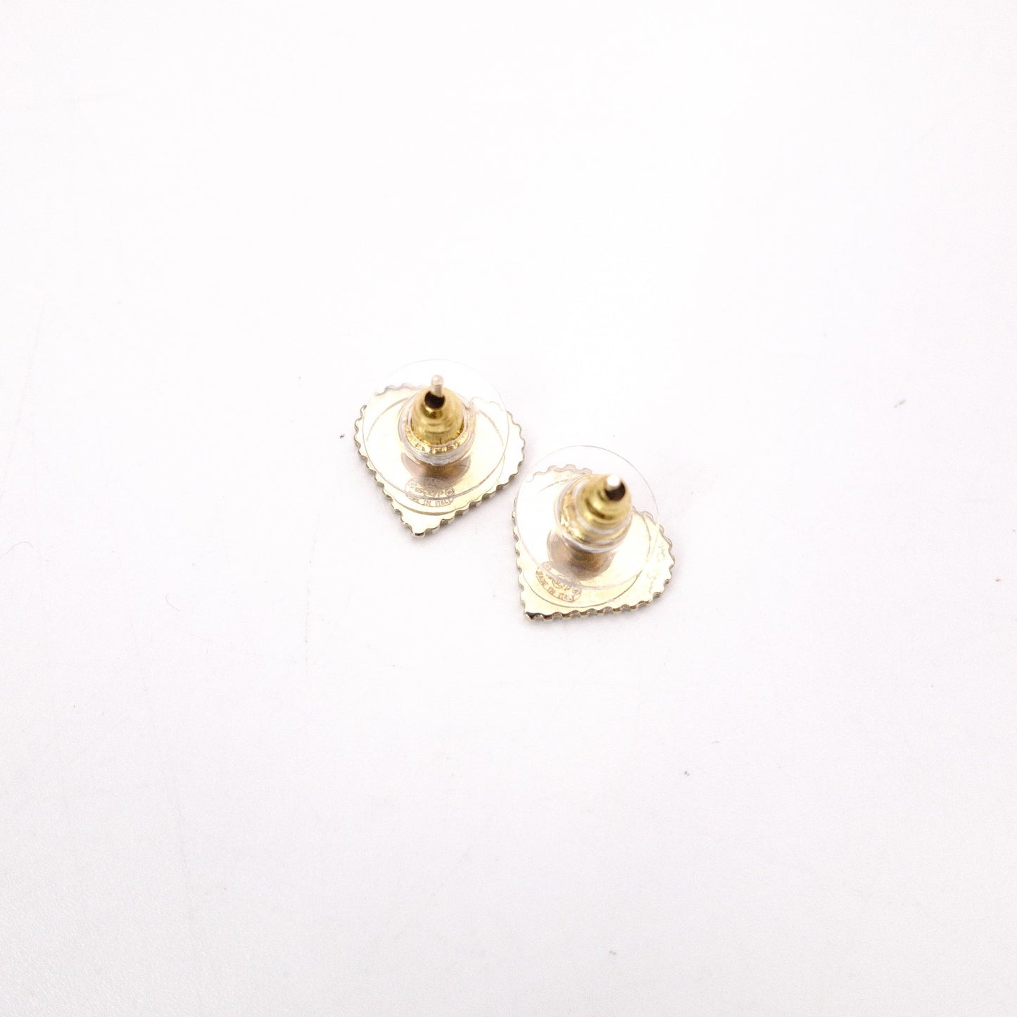CHANEL Heart Earrings, Metal, Red and Pink Gold Hardware
