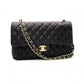CHANEL Caviar Skin W-Flap Matelassé Classic Shoulder Bag, Leather, Black, Gold Hardware