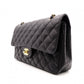CHANEL Caviar Skin W-Flap Matelassé Classic Shoulder Bag, Leather, Black, Gold Hardware