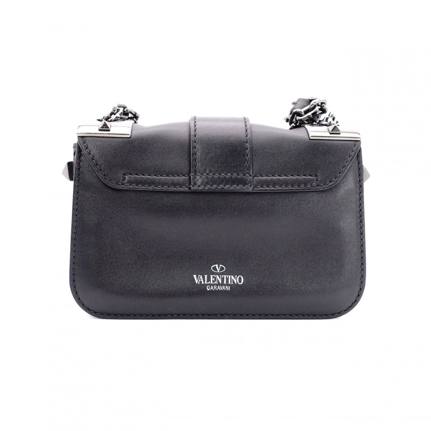 Valentino Garavani Rockstud Small Rockstud B Shoulder Bag, Leather, Black