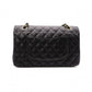 CHANEL Caviar Skin W-Flap Matelassé Classic Shoulder Bag, Leather, Black, Gold Hardware