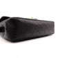 CHANEL Caviar Skin W-Flap Matelassé Classic Shoulder Bag, Leather, Black, Gold Hardware