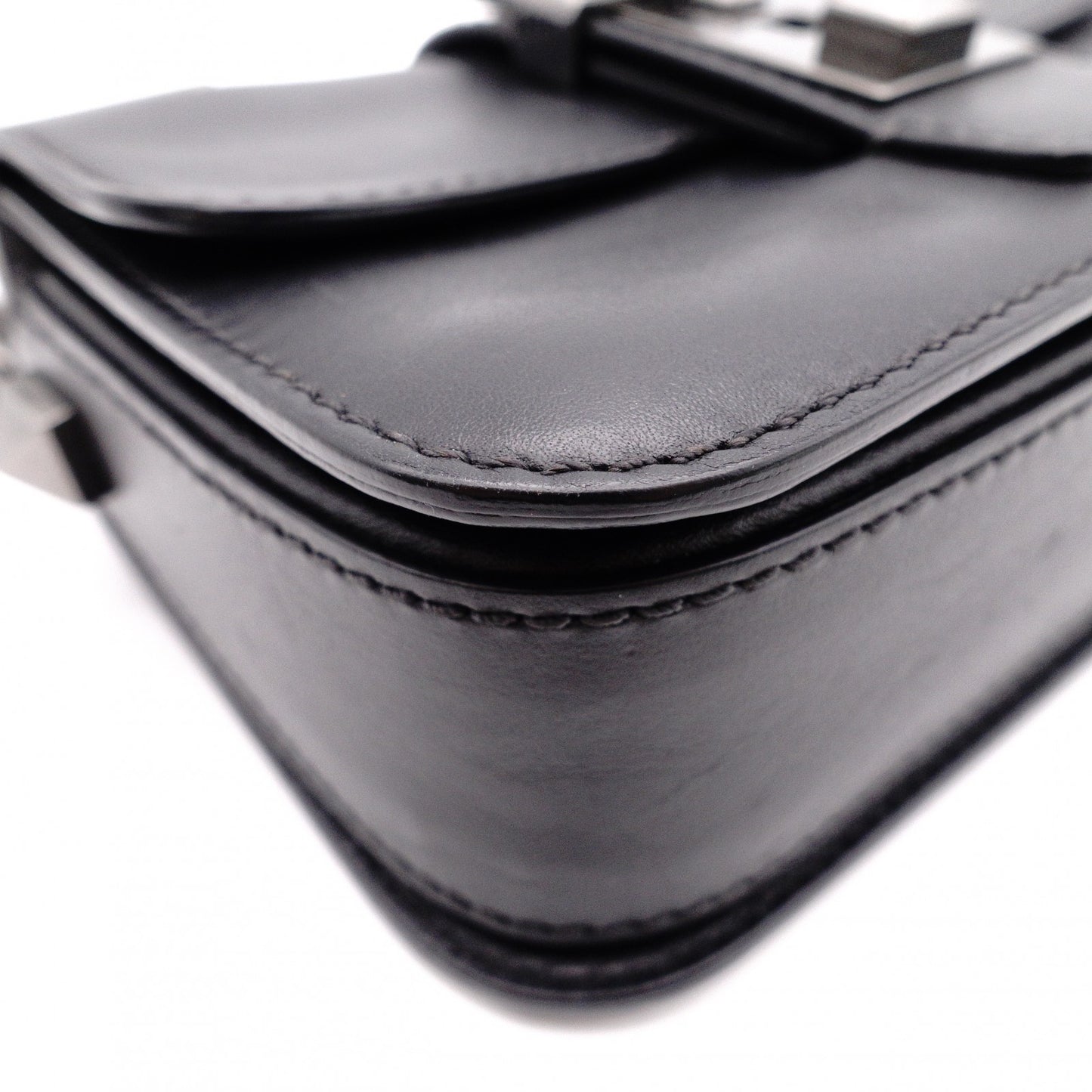 Valentino Garavani Rockstud Small Rockstud B Shoulder Bag, Leather, Black