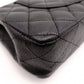 CHANEL Caviar Skin W-Flap Matelassé Classic Shoulder Bag, Leather, Black, Gold Hardware