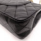 CHANEL Caviar Skin W-Flap Matelassé Classic Shoulder Bag, Leather, Black, Gold Hardware