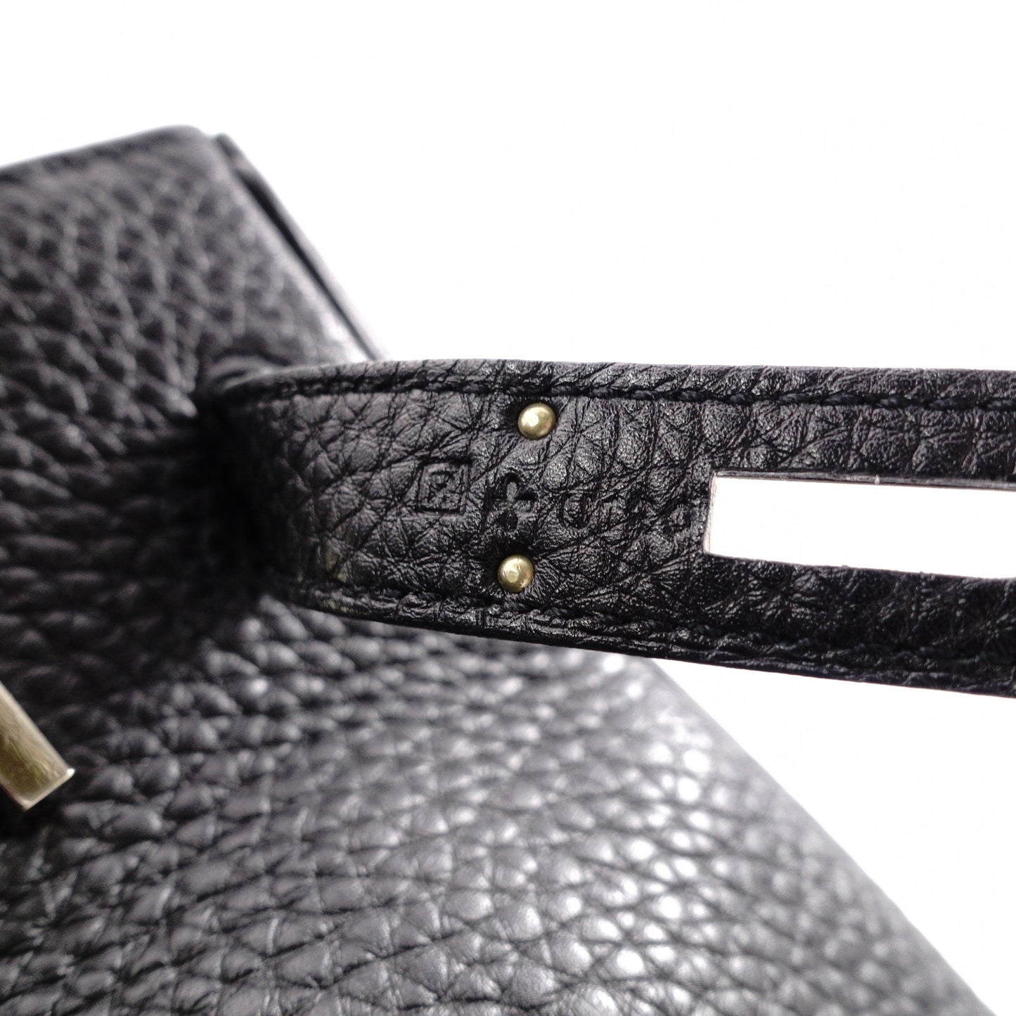 HERMES Birkin Handbag, Leather, Black, □R Stamp, Silver Hardware