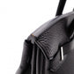 HERMES Birkin Handbag, Leather, Black, □R Stamp, Silver Hardware