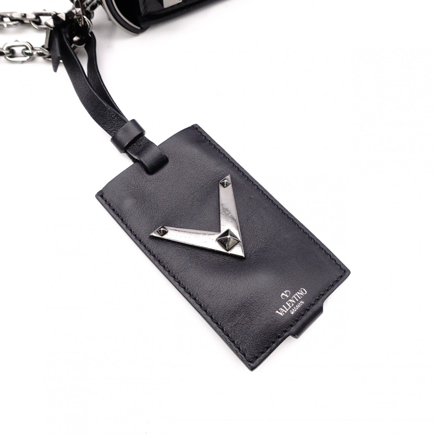 Valentino Garavani Rockstud Small Rockstud B Shoulder Bag, Leather, Black