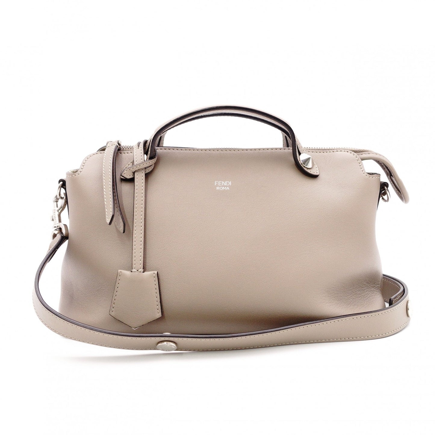 FENDI By the Way Handbag, Leather, Greige, 2-Way