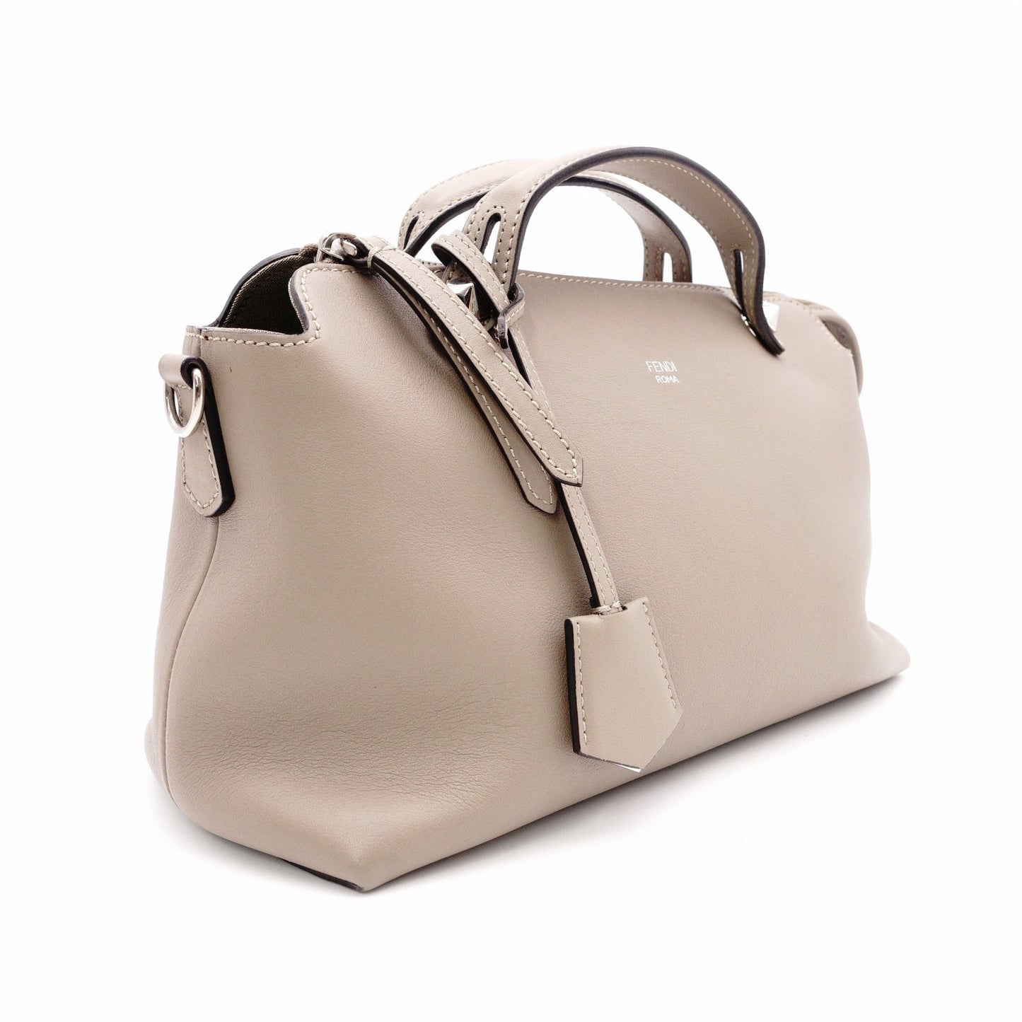 FENDI By the Way Handbag, Leather, Greige, 2-Way