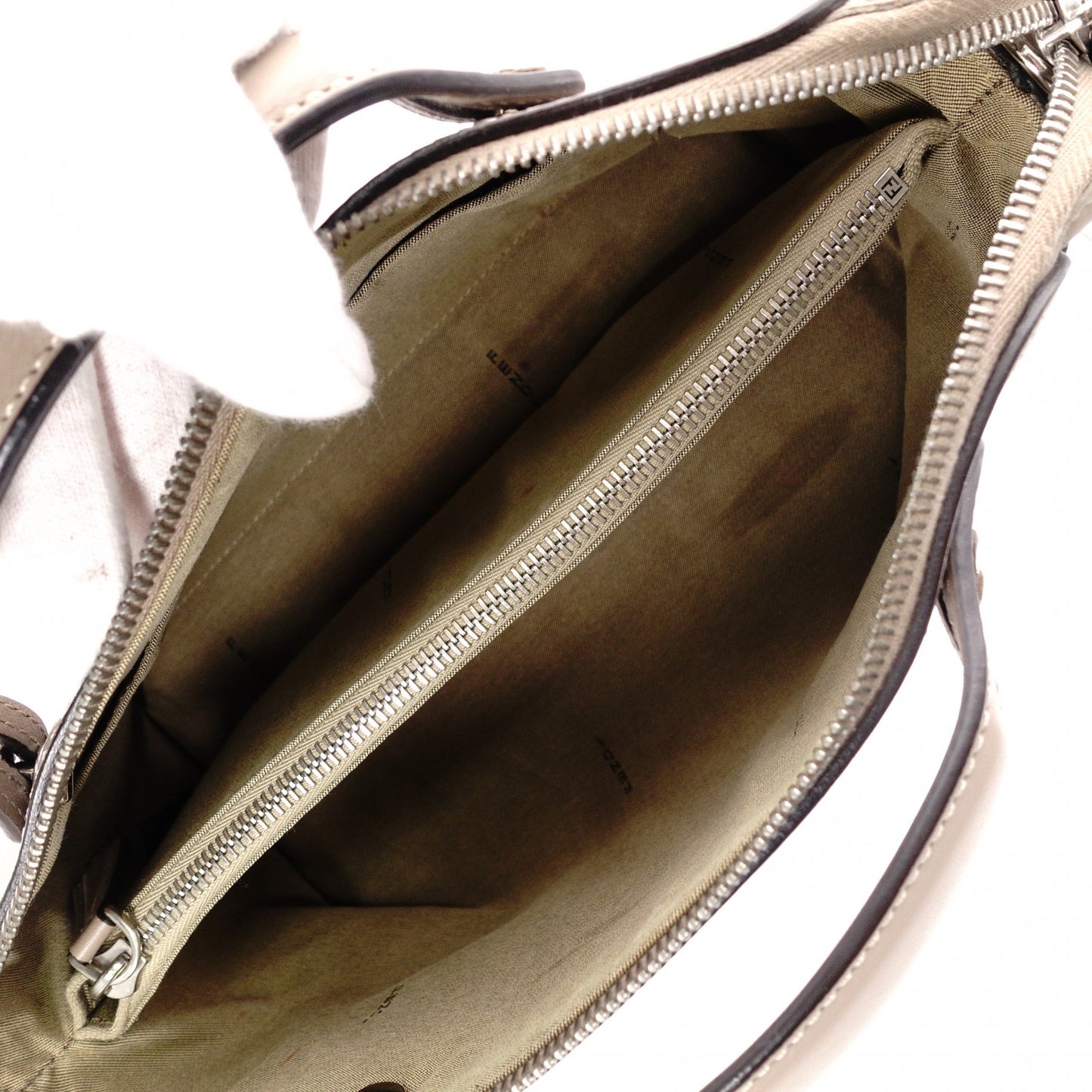 FENDI By the Way Handbag, Leather, Greige, 2-Way