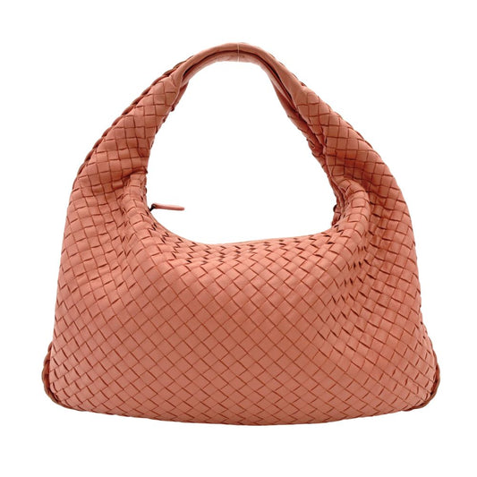 Bottega Veneta Intrecciato One Shoulder Bag Orange Leather Hobo 7-10-596