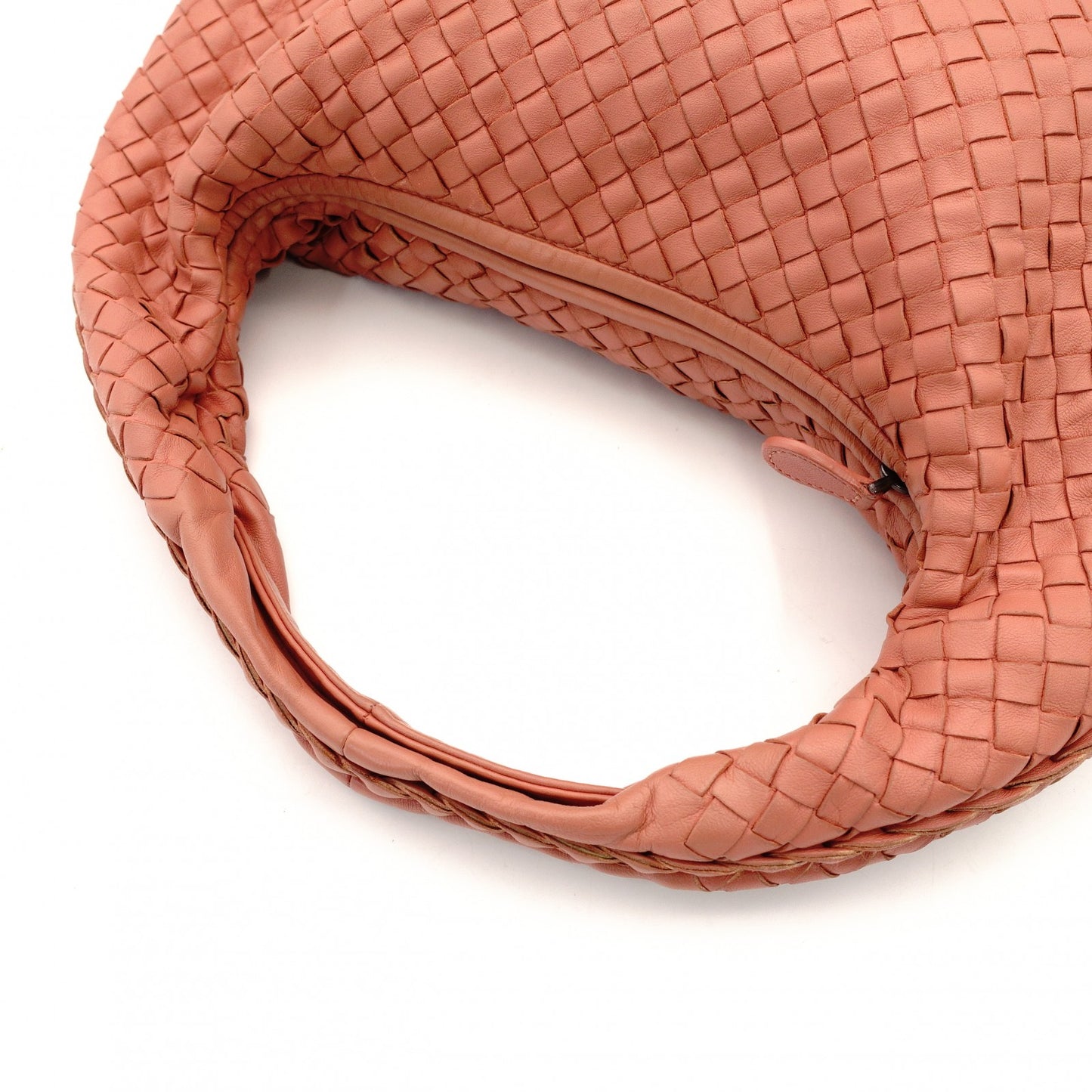 Bottega Veneta Intrecciato One Shoulder Bag Orange Leather Hobo 7-10-596