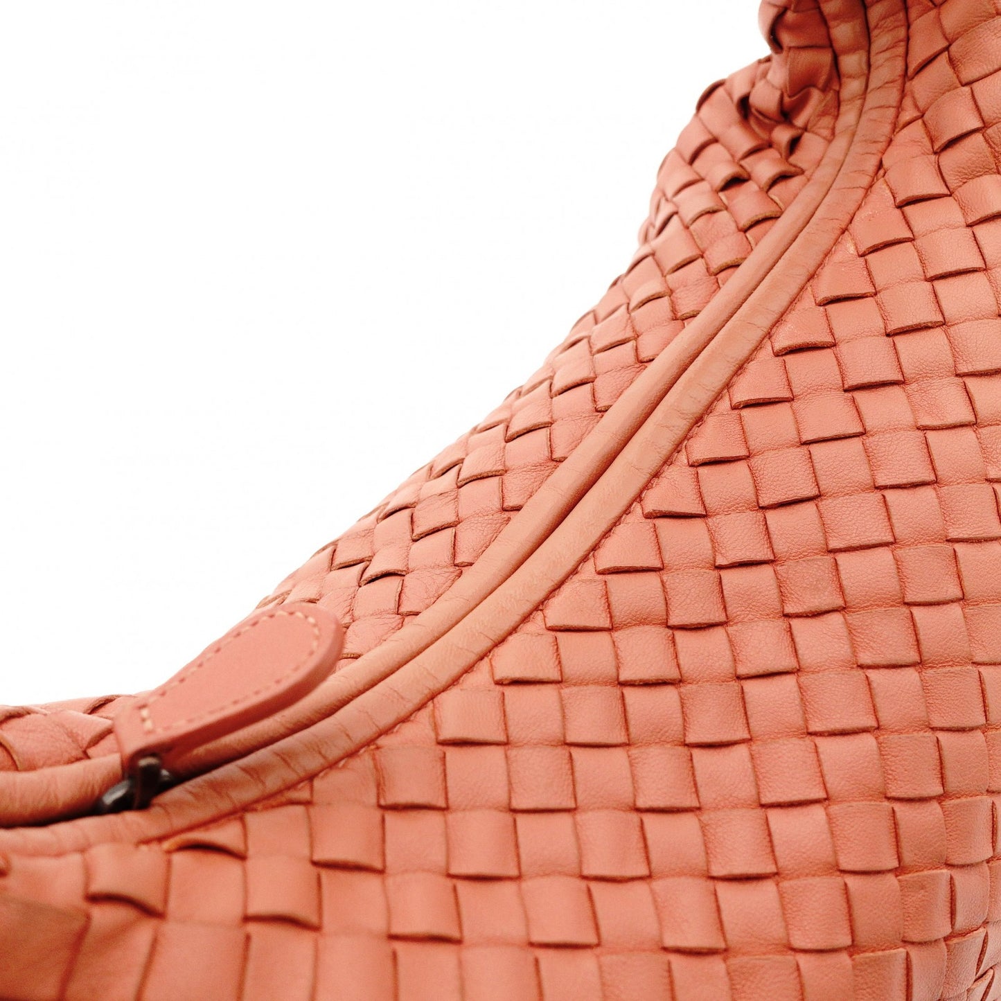 Bottega Veneta Intrecciato One Shoulder Bag Orange Leather Hobo 7-10-596