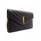 SAINT LAURENT Cassandra Wallet Chain Shoulder Bag, Leather, Black, Gold Hardware, Women's