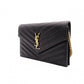 SAINT LAURENT Cassandra Wallet Chain Shoulder Bag, Leather, Black, Gold Hardware, Women's